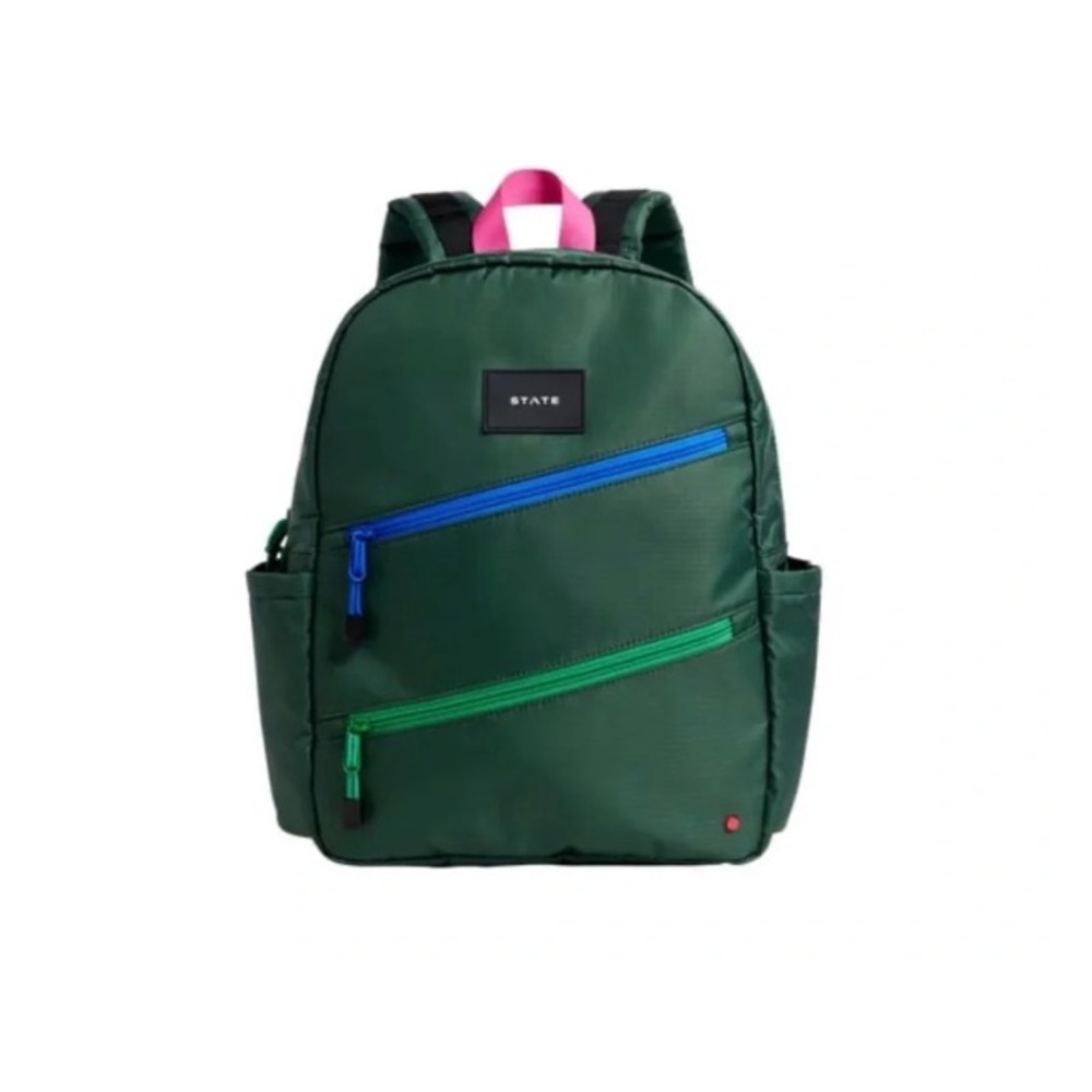 State Green Olive Kane Diagonal Zipper Kids Backpack Travel School Green